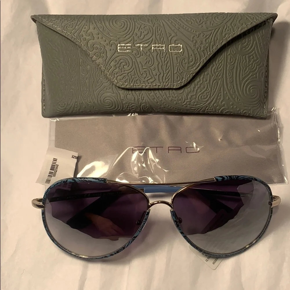 NWT ETRO wire aviator sunglasses w/lace design